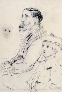 Studie af en kvinde og børn af Santiago Rusiñol